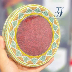 زعفران نگین طبیعی 50 گرمی طبیعی خشک + ارسال و ظرف خاتم رایگان