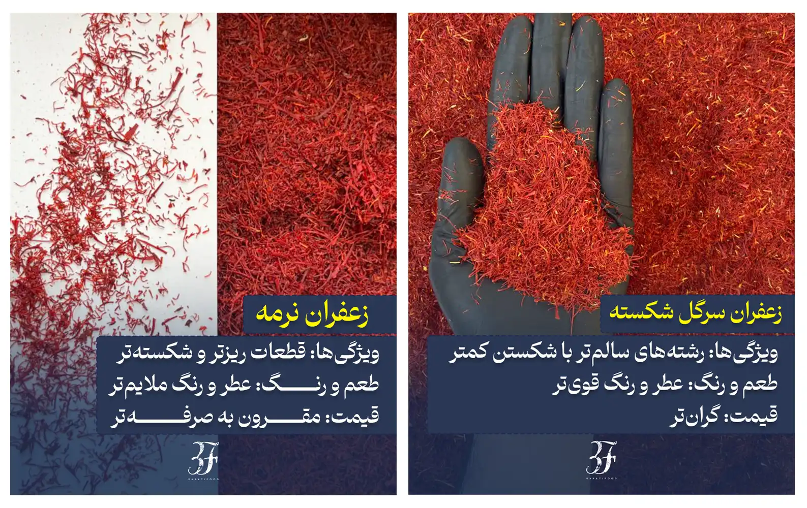 مقایسه زعفران ها